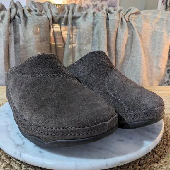 FITFLOP Gogh Clogs Suede Chocolate Brown Womens Size 9 Fits more like a size 8 - Picture 2 of 6